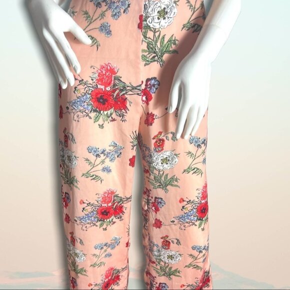 𝅺ASOS NWT Floral Strappy Jumpsuit Pink Size 4 - Picture 4 of 14